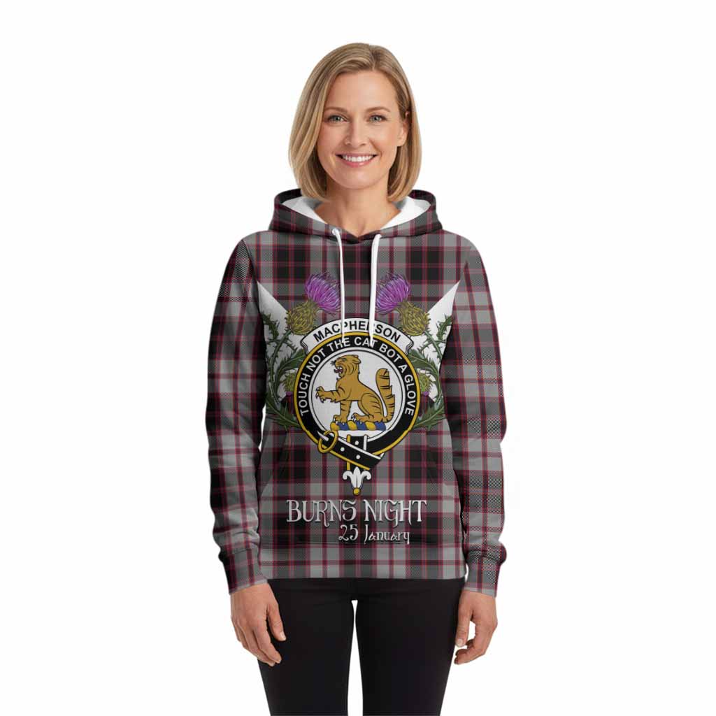 MacPherson (McPherson) Tartan Family Crest Hoodie Scottish Burns Night Thistle Floral