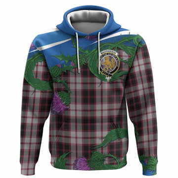 MacPherson (McPherson) Tartan Family Crest Hoodie Thistle in Minimalism