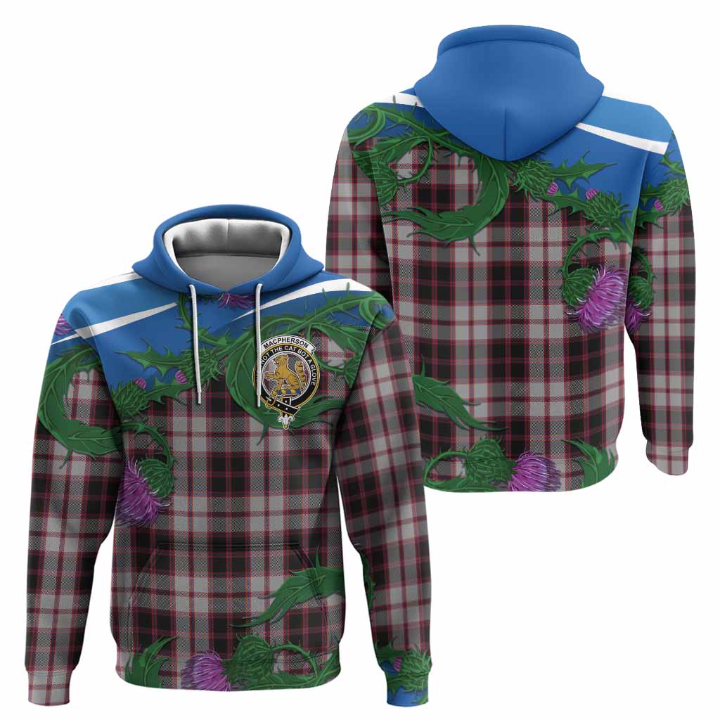 MacPherson (McPherson) Tartan Family Crest Hoodie Thistle in Minimalism