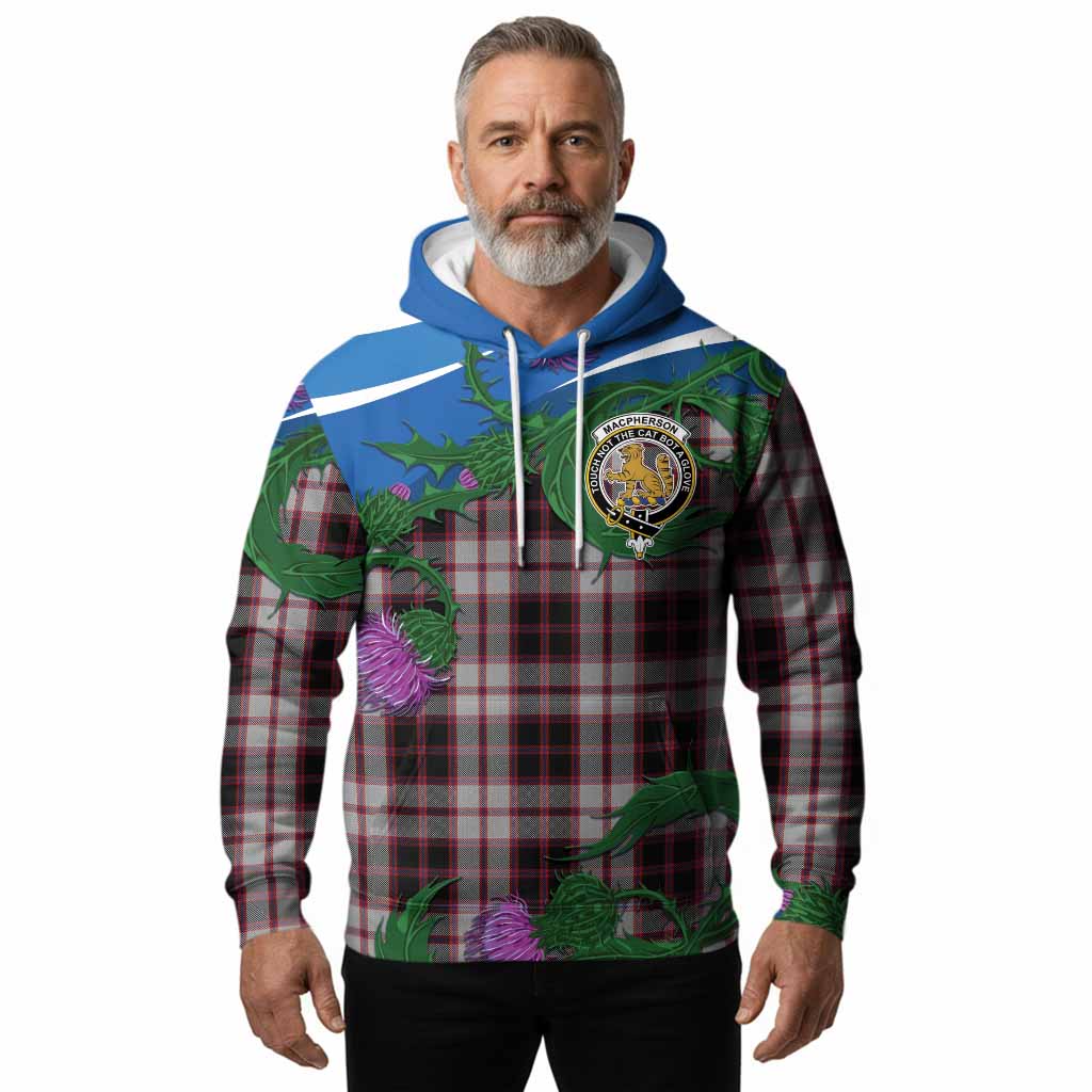 MacPherson (McPherson) Tartan Family Crest Hoodie Thistle in Minimalism
