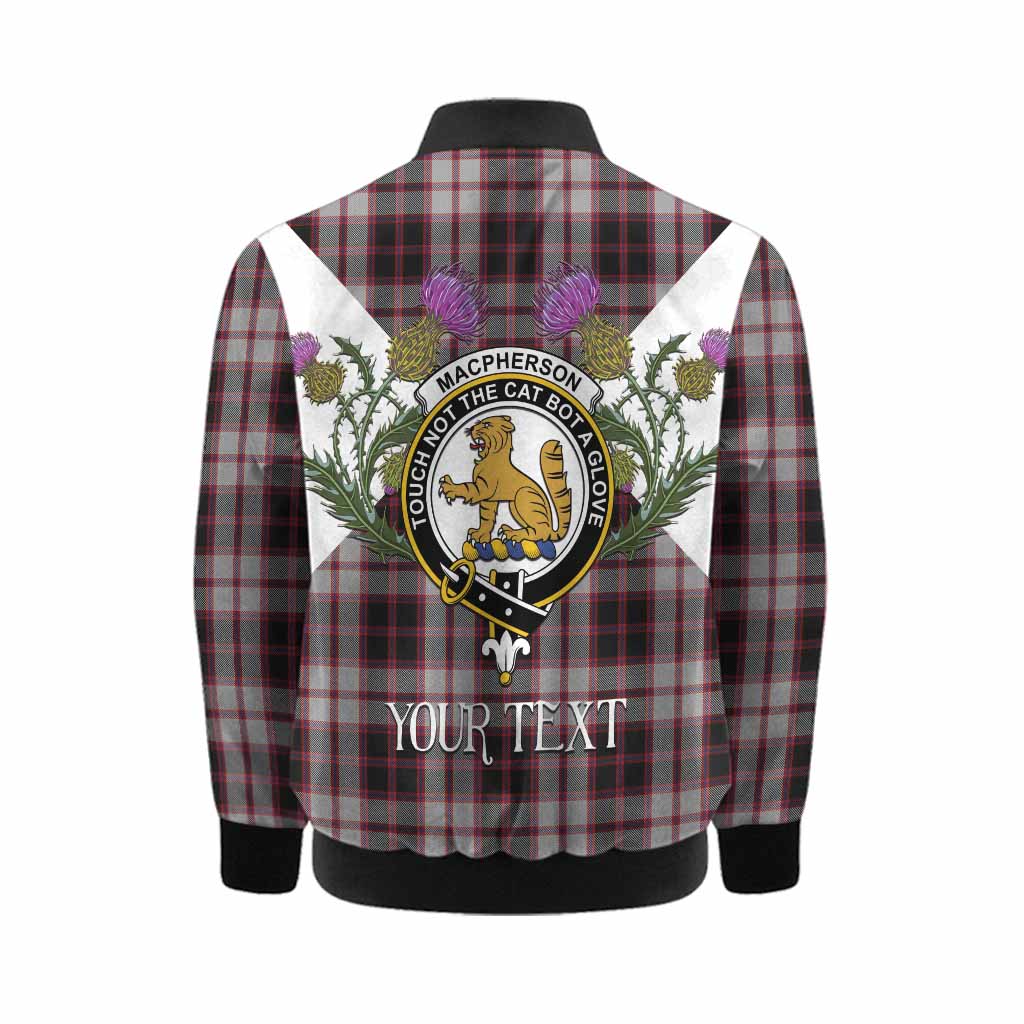 MacPherson (McPherson) Tartan Family Crest Kid Bomber Jacket Scottish Burns Night Thistle Floral