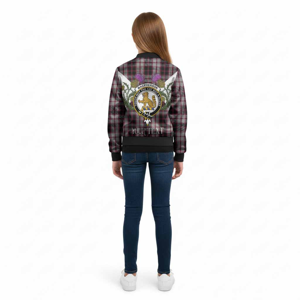 MacPherson (McPherson) Tartan Family Crest Kid Bomber Jacket Scottish Burns Night Thistle Floral