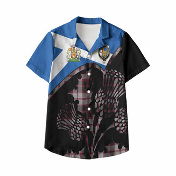 MacPherson (McPherson) Tartan Family Crest Kid Hawaiian Shirt Scotland Thistle Floral Flag Style