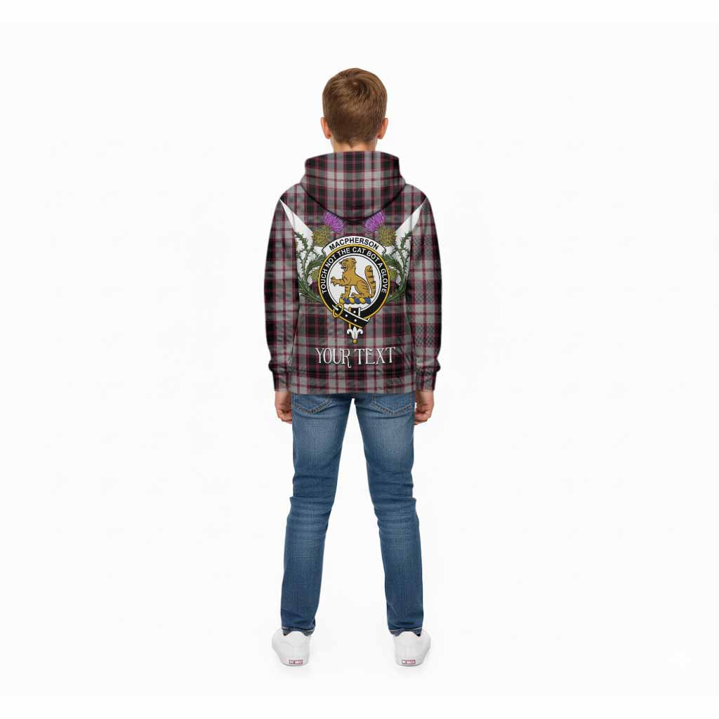 MacPherson (McPherson) Tartan Family Crest Kid Hoodie Scottish Burns Night Thistle Floral