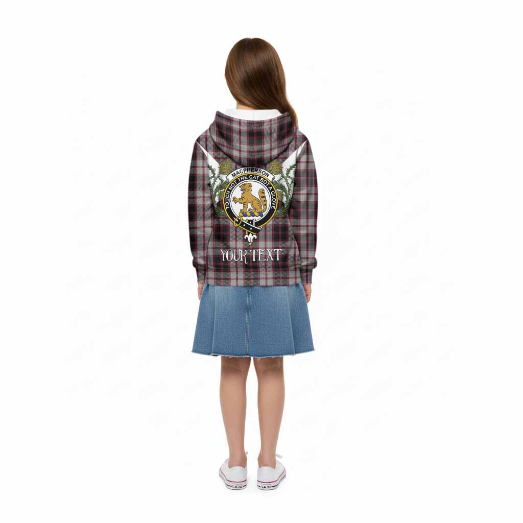 MacPherson (McPherson) Tartan Family Crest Kid Hoodie Scottish Burns Night Thistle Floral