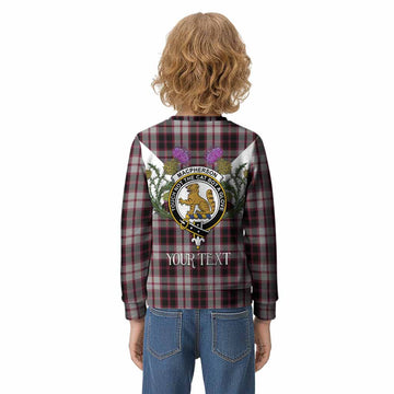 MacPherson (McPherson) Tartan Family Crest Kid Knitted Sweatshirt Scottish Burns Night Thistle Floral