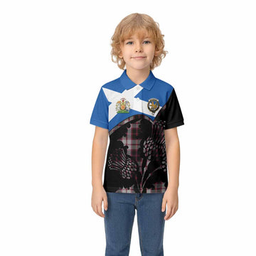MacPherson (McPherson) Tartan Family Crest Kid Polo Shirt Scotland Thistle Floral Flag Style