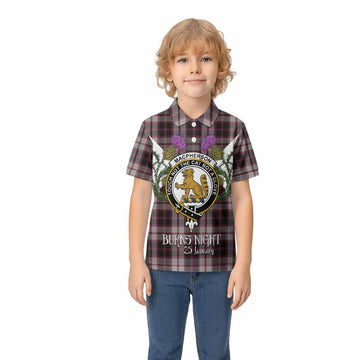 MacPherson (McPherson) Tartan Family Crest Kid Polo Shirt Scottish Burns Night Thistle Floral