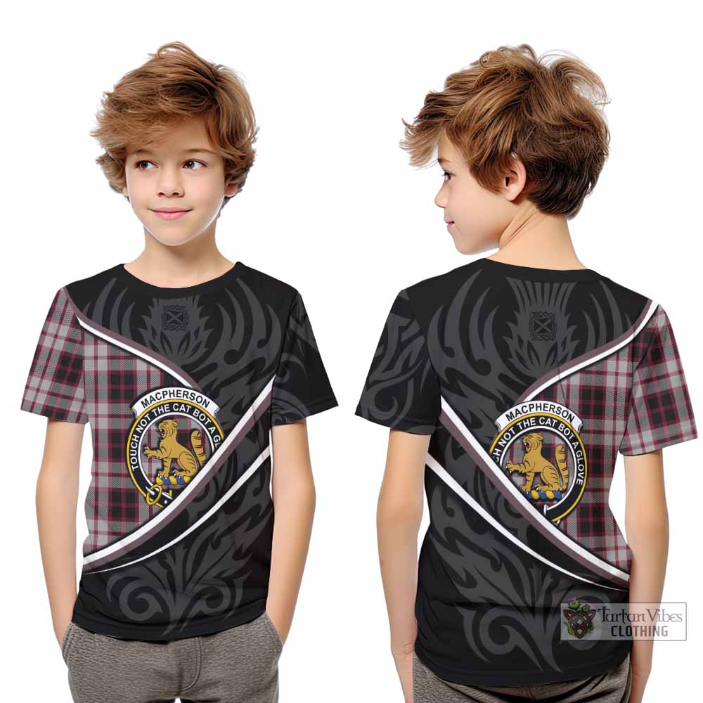 MacPherson (McPherson) Tartan Family Crest Kid T-shirt Celtic Scottish Thistle Floral - Tartan Vibes Clothing