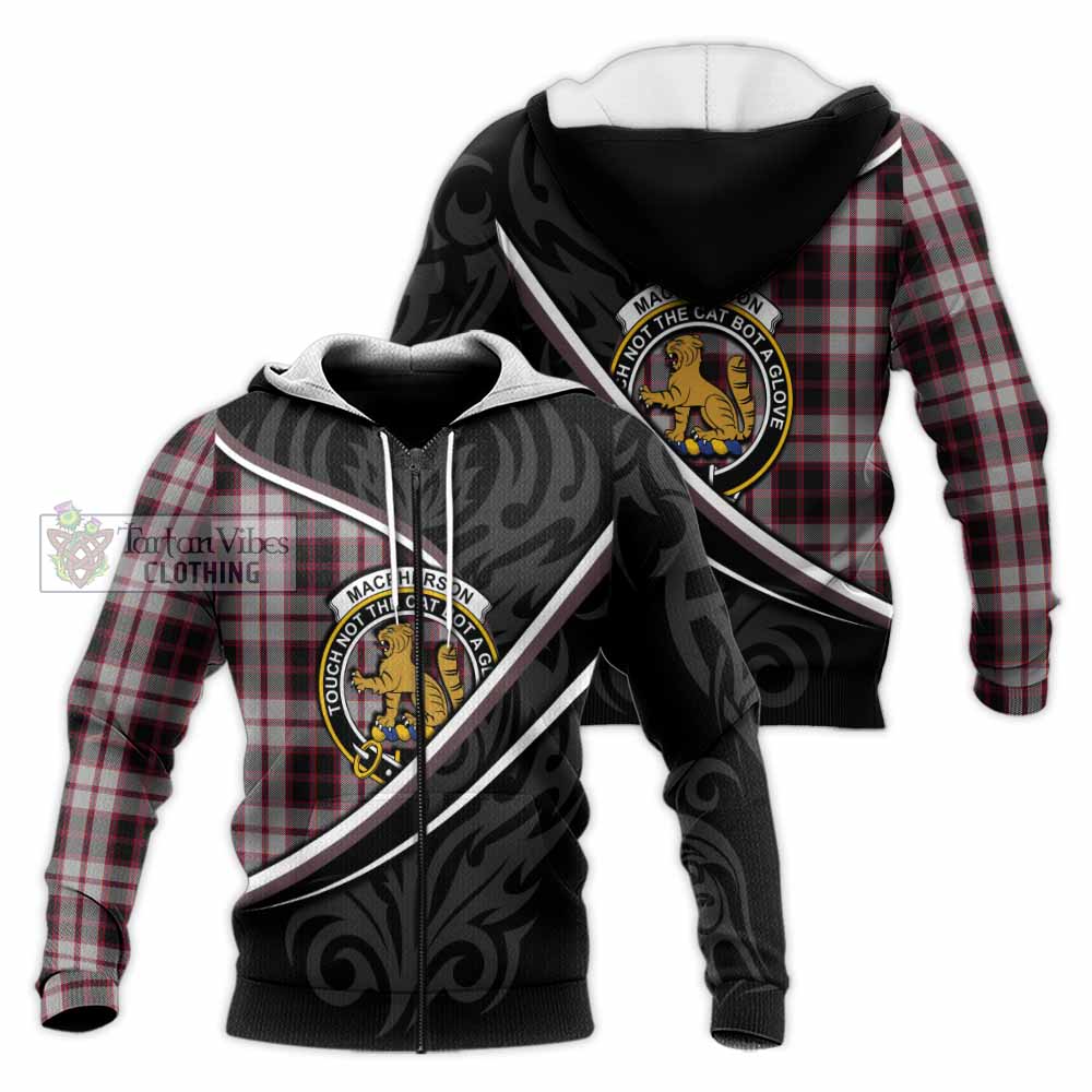 MacPherson (McPherson) Tartan Family Crest Knitted Hoodie Celtic Scottish Thistle Floral - Tartan Vibes Clothing
