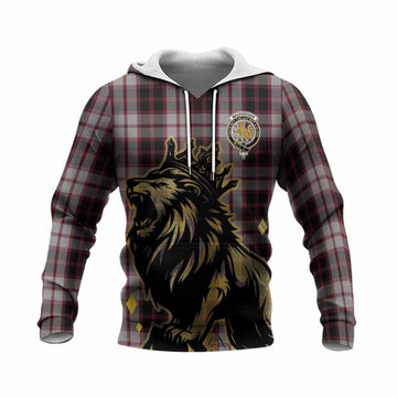 MacPherson (McPherson) Tartan Family Crest Knitted Hoodie Crowned Lion Roaring