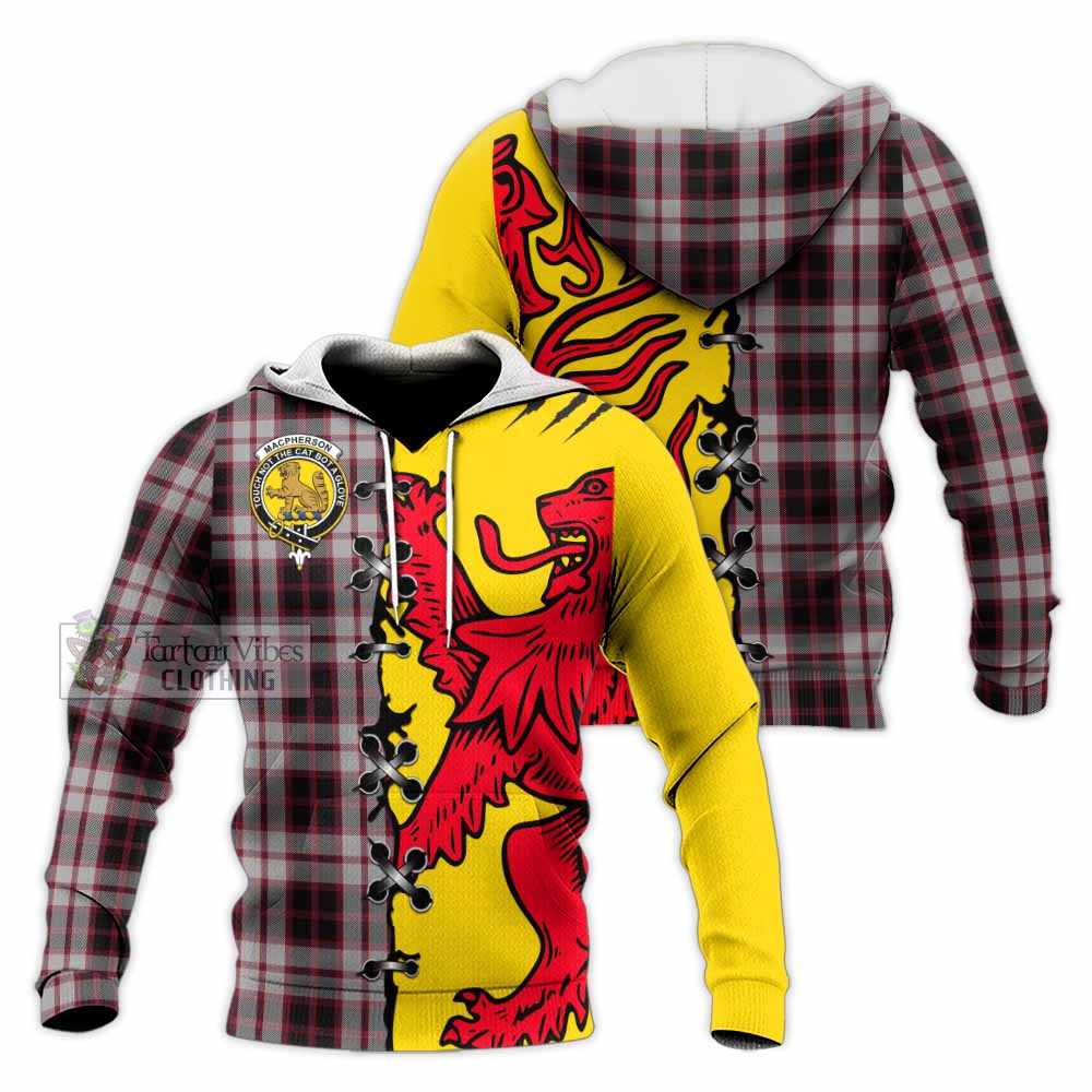MacPherson (McPherson) Tartan Family Crest Knitted Hoodie Lion Rampant Honor - Tartan Vibes Clothing