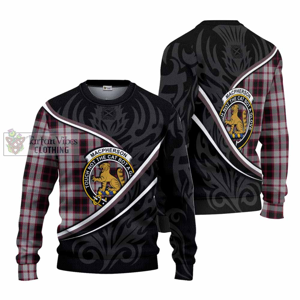 MacPherson (McPherson) Tartan Family Crest Knitted Sweater Celtic Scottish Thistle Floral - Tartan Vibes Clothing