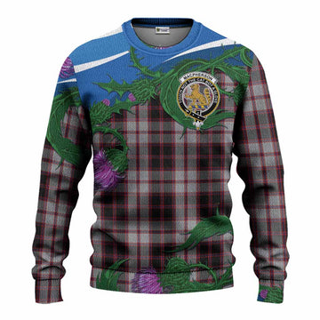 MacPherson (McPherson) Tartan Family Crest Knitted Sweater Thistle in Minimalism