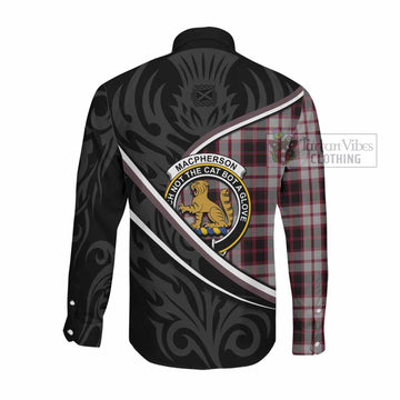 MacPherson (McPherson) Tartan Family Crest Long Sleeve Button Shirts Celtic Scottish Thistle Floral