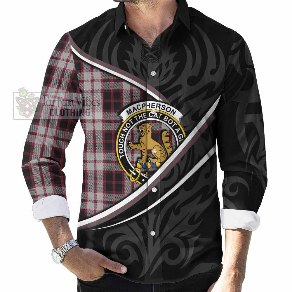 MacPherson (McPherson) Tartan Family Crest Long Sleeve Button Shirts Celtic Scottish Thistle Floral - Tartan Vibes Clothing