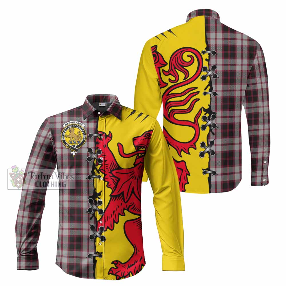 MacPherson (McPherson) Tartan Family Crest Long Sleeve Button Shirts Lion Rampant Honor - Tartan Vibes Clothing
