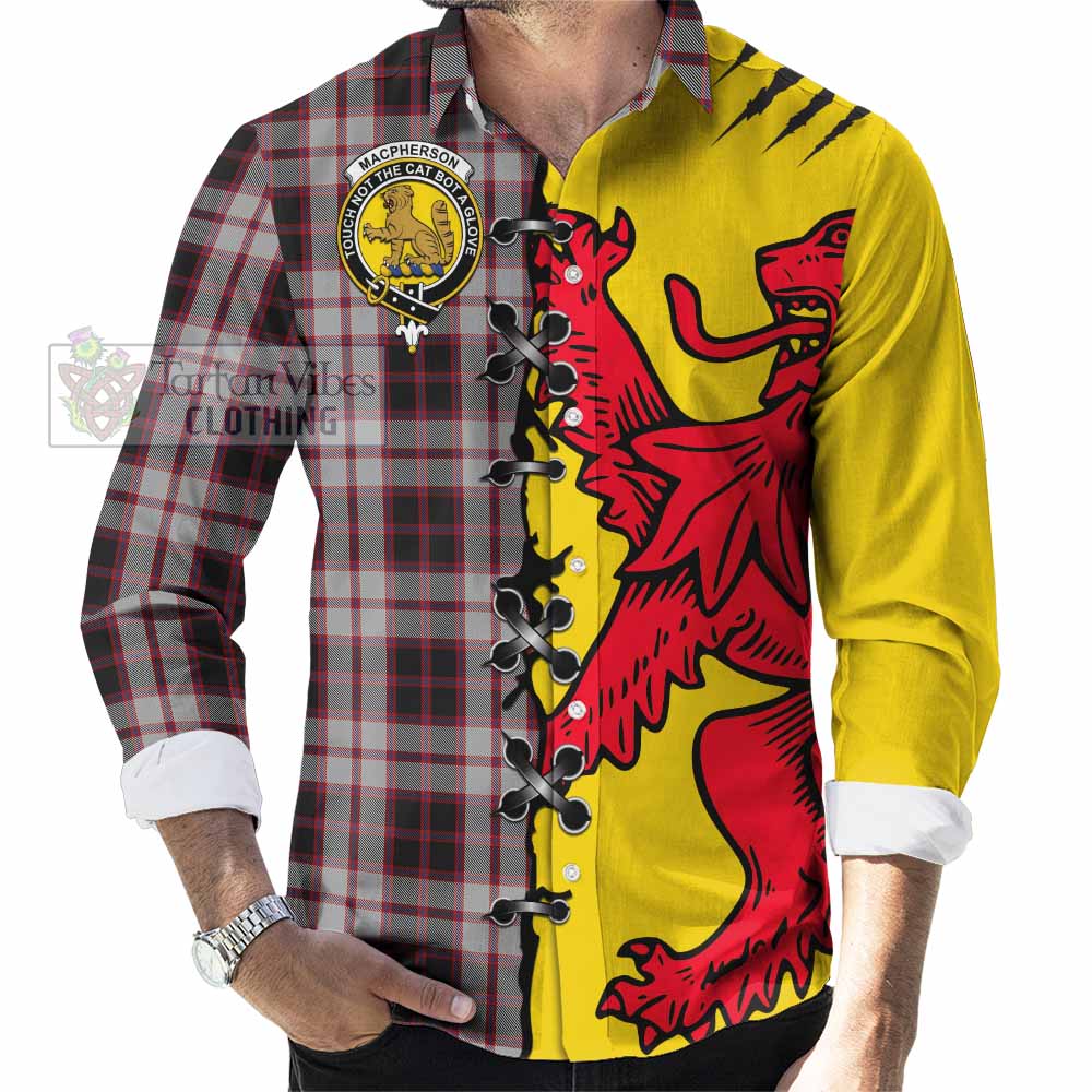 MacPherson (McPherson) Tartan Family Crest Long Sleeve Button Shirts Lion Rampant Honor - Tartan Vibes Clothing