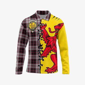 MacPherson (McPherson) Tartan Family Crest Long Sleeve Polo Shirt Lion Rampant Honor