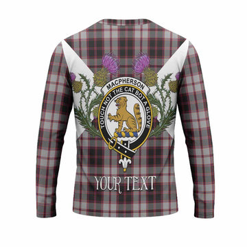 MacPherson (McPherson) Tartan Family Crest Long Sleeve T-Shirt Scottish Burns Night Thistle Floral