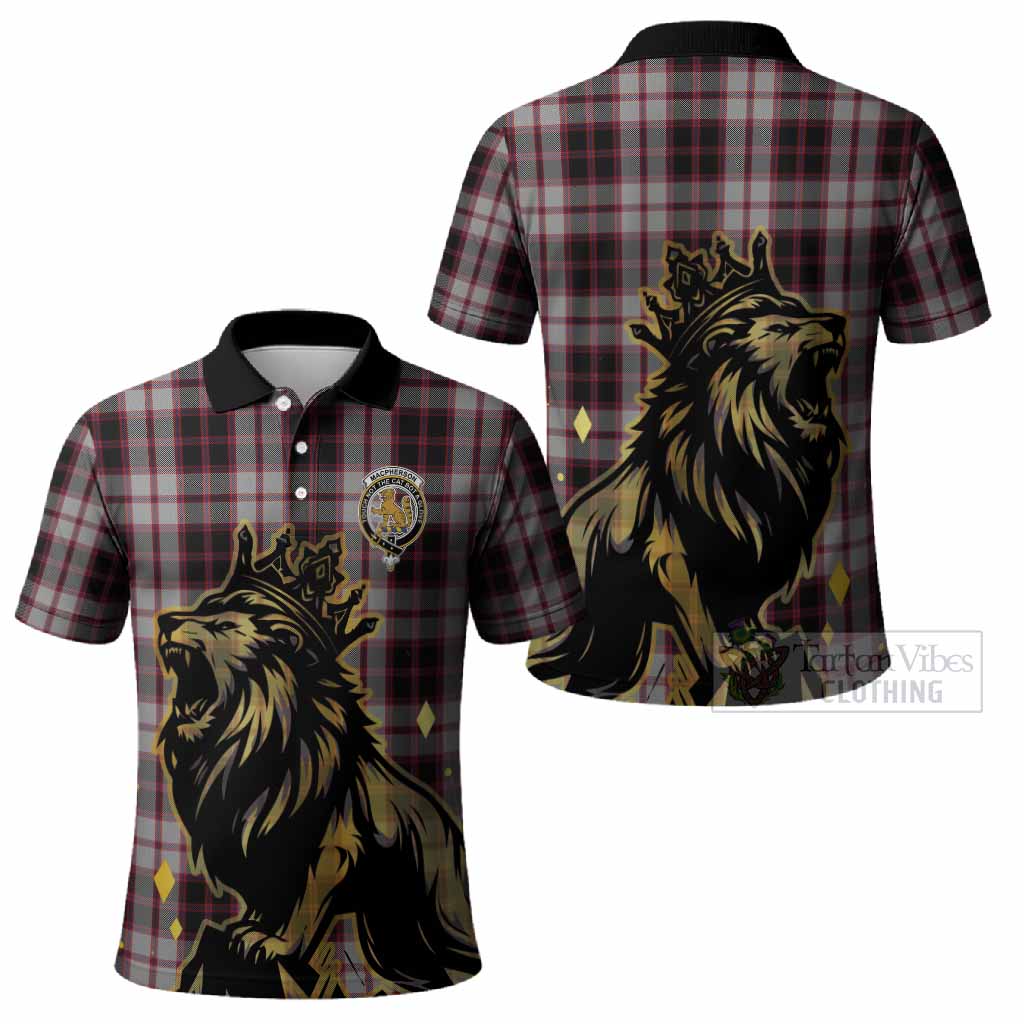 MacPherson (McPherson) Tartan Family Crest Polo Shirt Crowned Lion Roaring