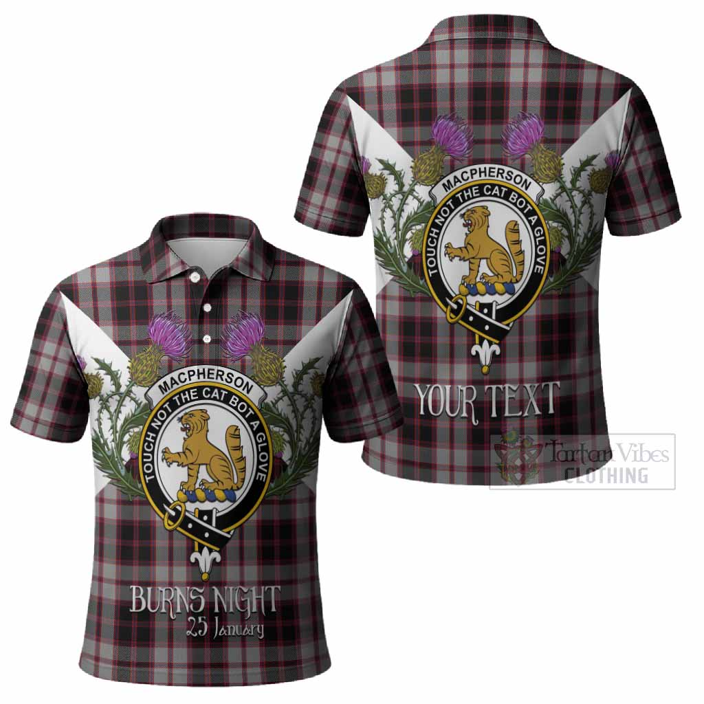 MacPherson (McPherson) Tartan Family Crest Polo Shirt Scottish Burns Night Thistle Floral