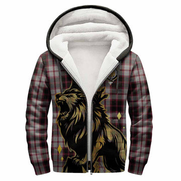 MacPherson (McPherson) Tartan Family Crest Sherpa Hoodie Crowned Lion Roaring