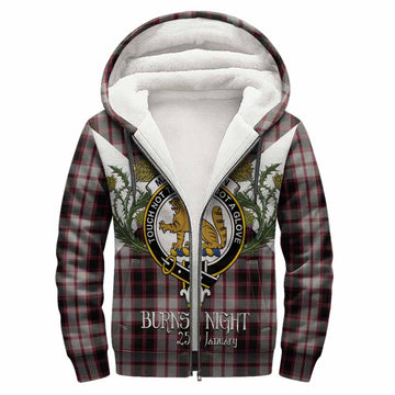MacPherson (McPherson) Tartan Family Crest Sherpa Hoodie Scottish Burns Night Thistle Floral