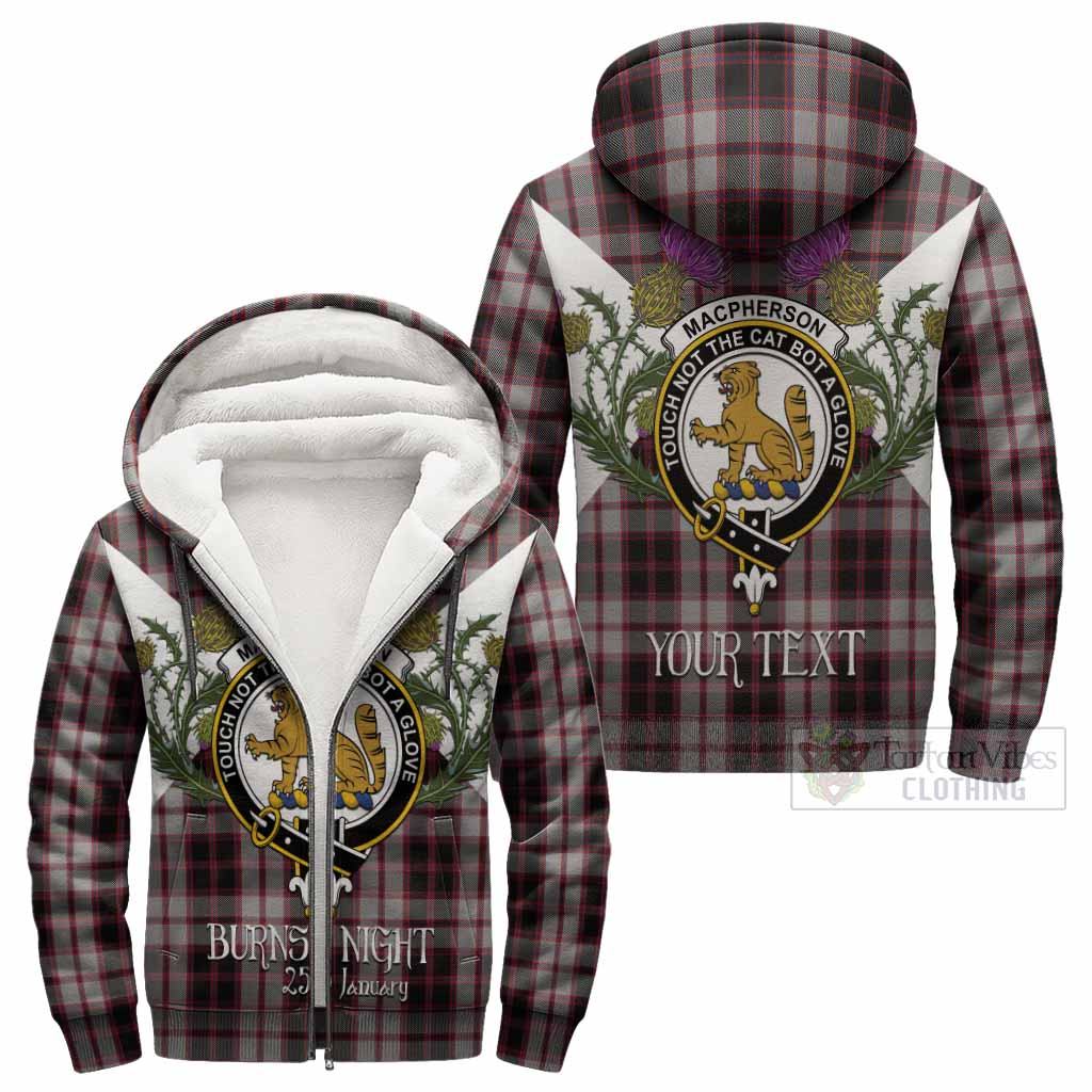 MacPherson (McPherson) Tartan Family Crest Sherpa Hoodie Scottish Burns Night Thistle Floral