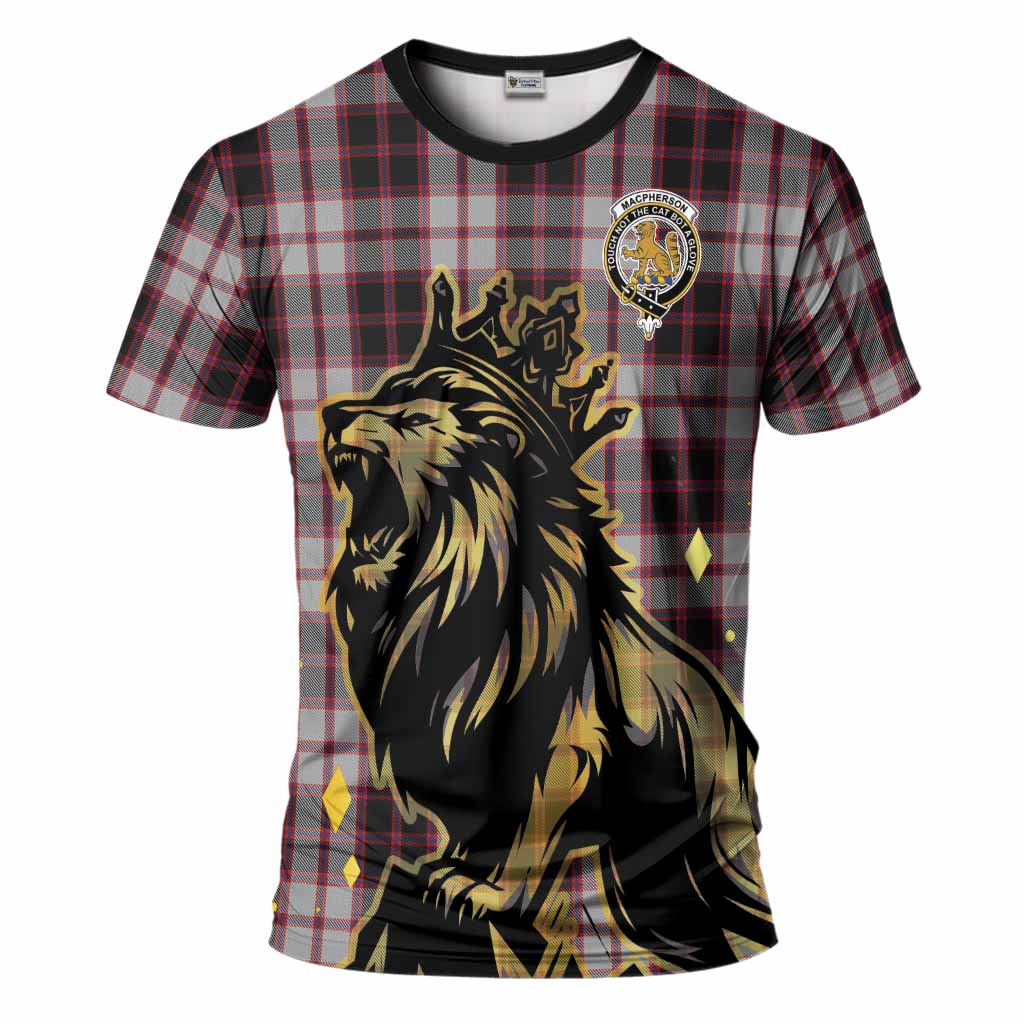 MacPherson (McPherson) Tartan Family Crest T-Shirt Crowned Lion Roaring