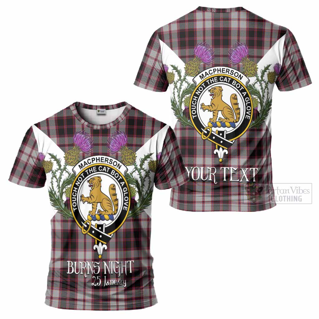 MacPherson (McPherson) Tartan Family Crest T-Shirt Scottish Burns Night Thistle Floral