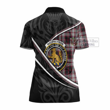MacPherson (McPherson) Tartan Family Crest Women's Polo Shirt Celtic Scottish Thistle Floral