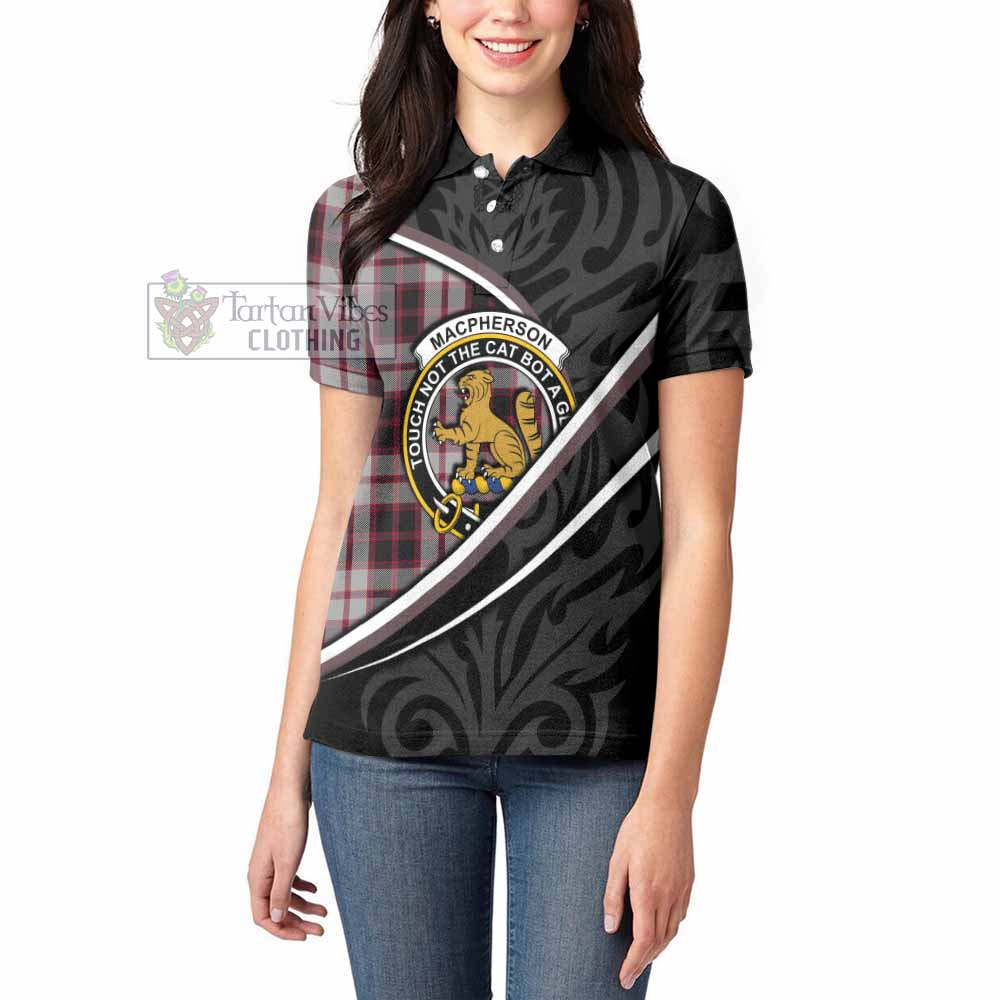 MacPherson (McPherson) Tartan Family Crest Women's Polo Shirt Celtic Scottish Thistle Floral - Tartan Vibes Clothing