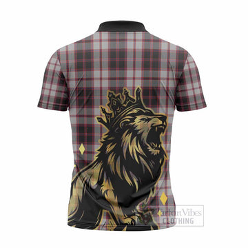MacPherson (McPherson) Tartan Family Crest Zipper Polo Shirt Crowned Lion Roaring