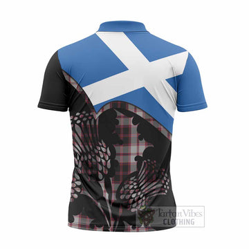 MacPherson (McPherson) Tartan Family Crest Zipper Polo Shirt Scotland Thistle Floral Flag Style