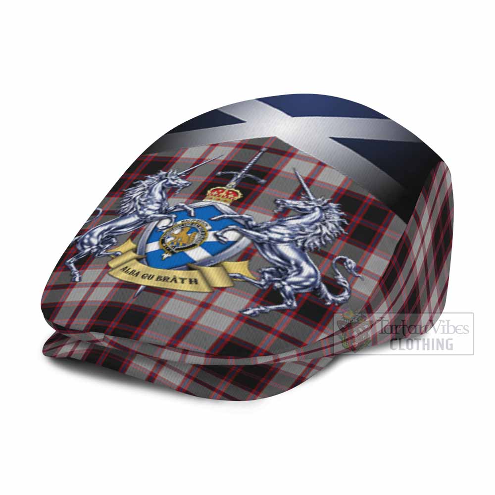 MacPherson (McPherson) Tartan Flat Cap, Jeff Cap Alba Gu Brath Unicorn Crest - Tartan Vibes Clothing