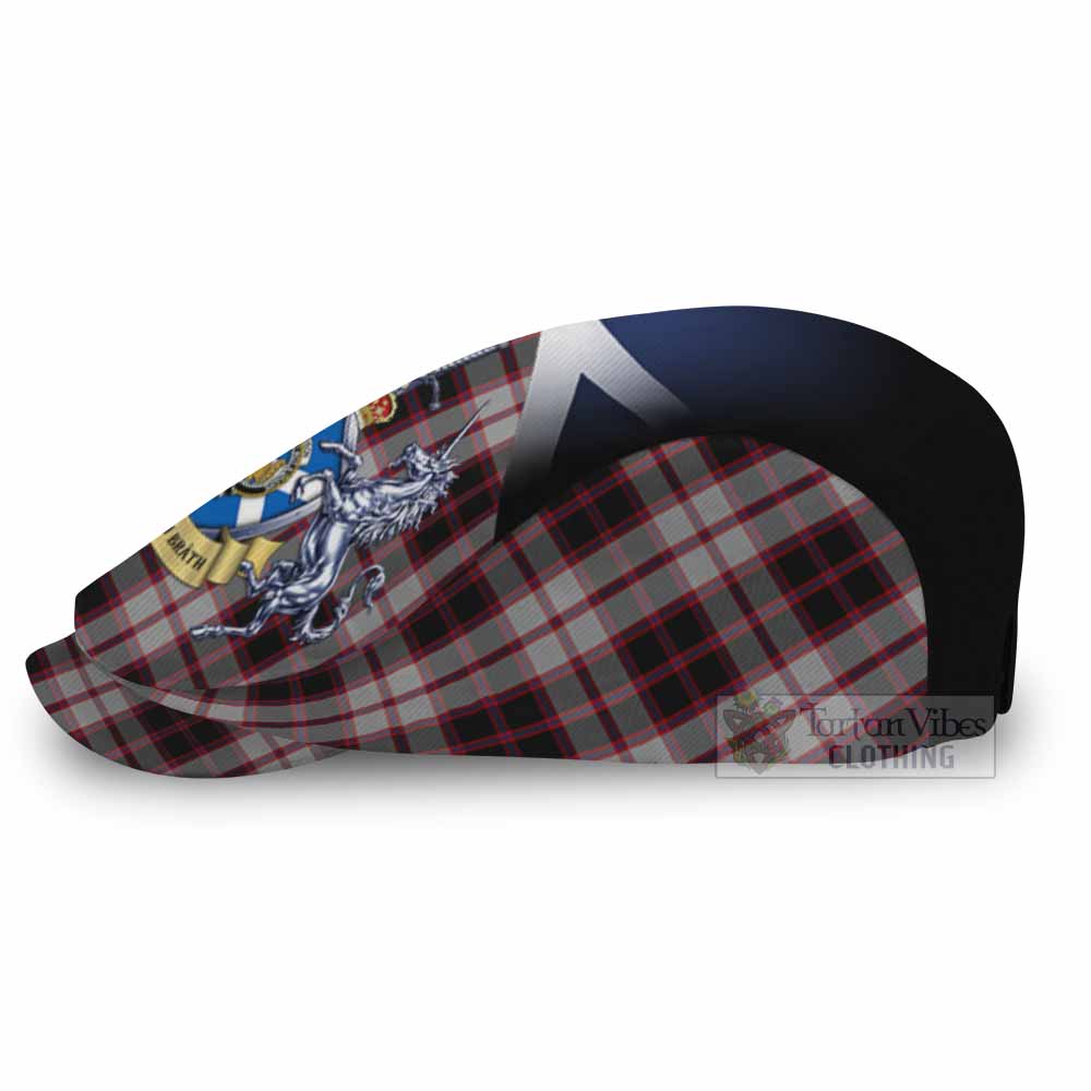 MacPherson (McPherson) Tartan Flat Cap, Jeff Cap Alba Gu Brath Unicorn Crest - Tartan Vibes Clothing