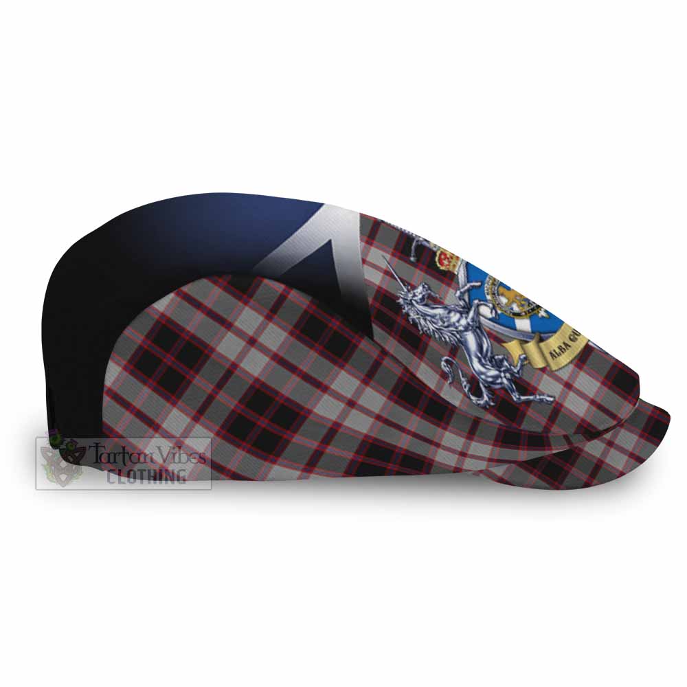MacPherson (McPherson) Tartan Flat Cap, Jeff Cap Alba Gu Brath Unicorn Crest - Tartan Vibes Clothing