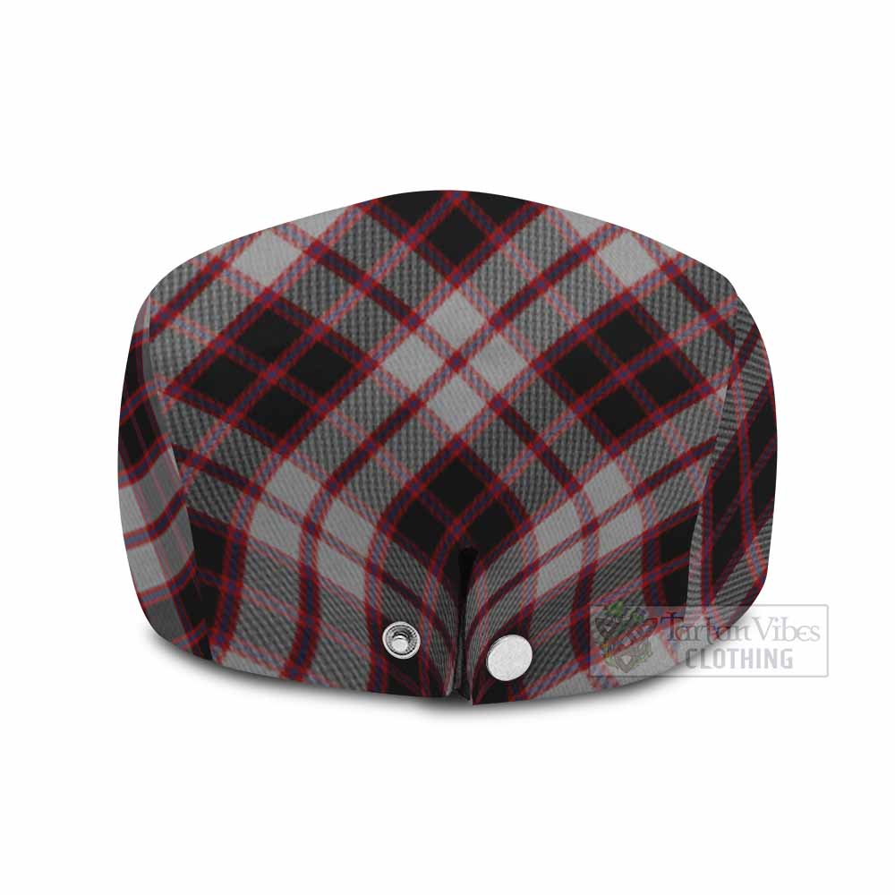 MacPherson (McPherson) Tartan Flat Cap, Jeff Cap Cross Style with Family Crest - Tartan Vibes Clothing