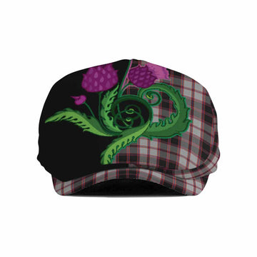 MacPherson (McPherson) Tartan Flat Cap, Jeff Cap Traditional Scottish Thistle