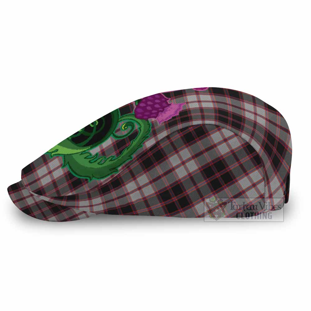 MacPherson (McPherson) Tartan Flat Cap, Jeff Cap Traditional Scottish Thistle