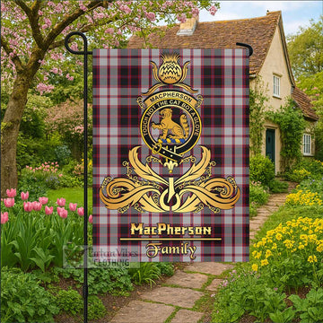 MacPherson (McPherson) Tartan Garden Flag with Highland Thistle Cherish Family Crest Style