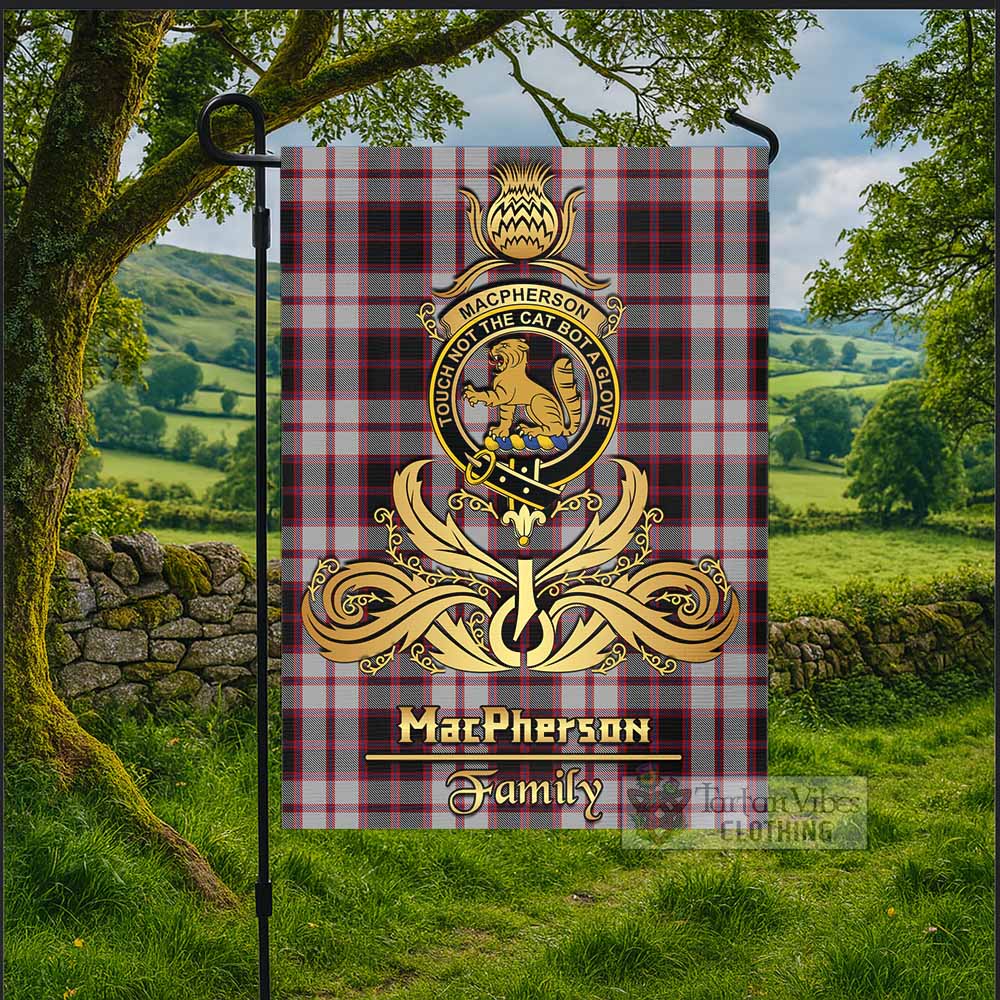 MacPherson (McPherson) Tartan Garden Flag with Highland Thistle Cherish Family Crest Style - Tartan Vibes Clothing