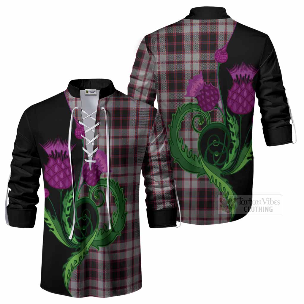 MacPherson (McPherson) Tartan Ghillie Shirt Traditional Scottish Thistle