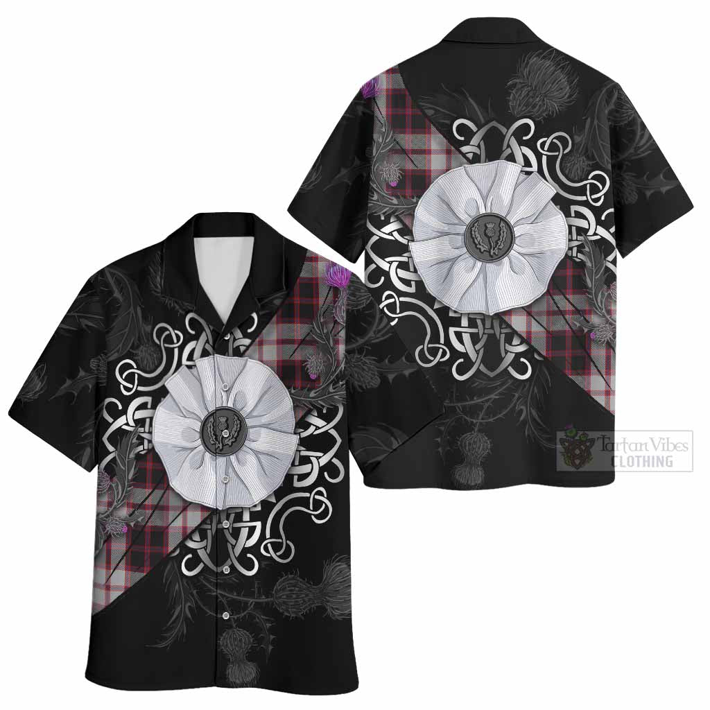 MacPherson (McPherson) Tartan Hawaiian Shirt Jacobite White Rose - Tartan Vibes Clothing