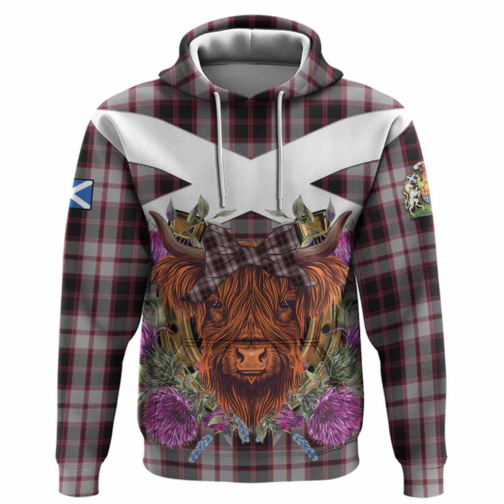 MacPherson (McPherson) Tartan Hoodie Scottish Thistle Heilan Coo