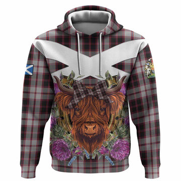 MacPherson (McPherson) Tartan Hoodie Scottish Thistle Heilan Coo