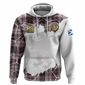 MacPherson (McPherson) Tartan Hoodie with Family Crest and Lion Rampant Grunge Style