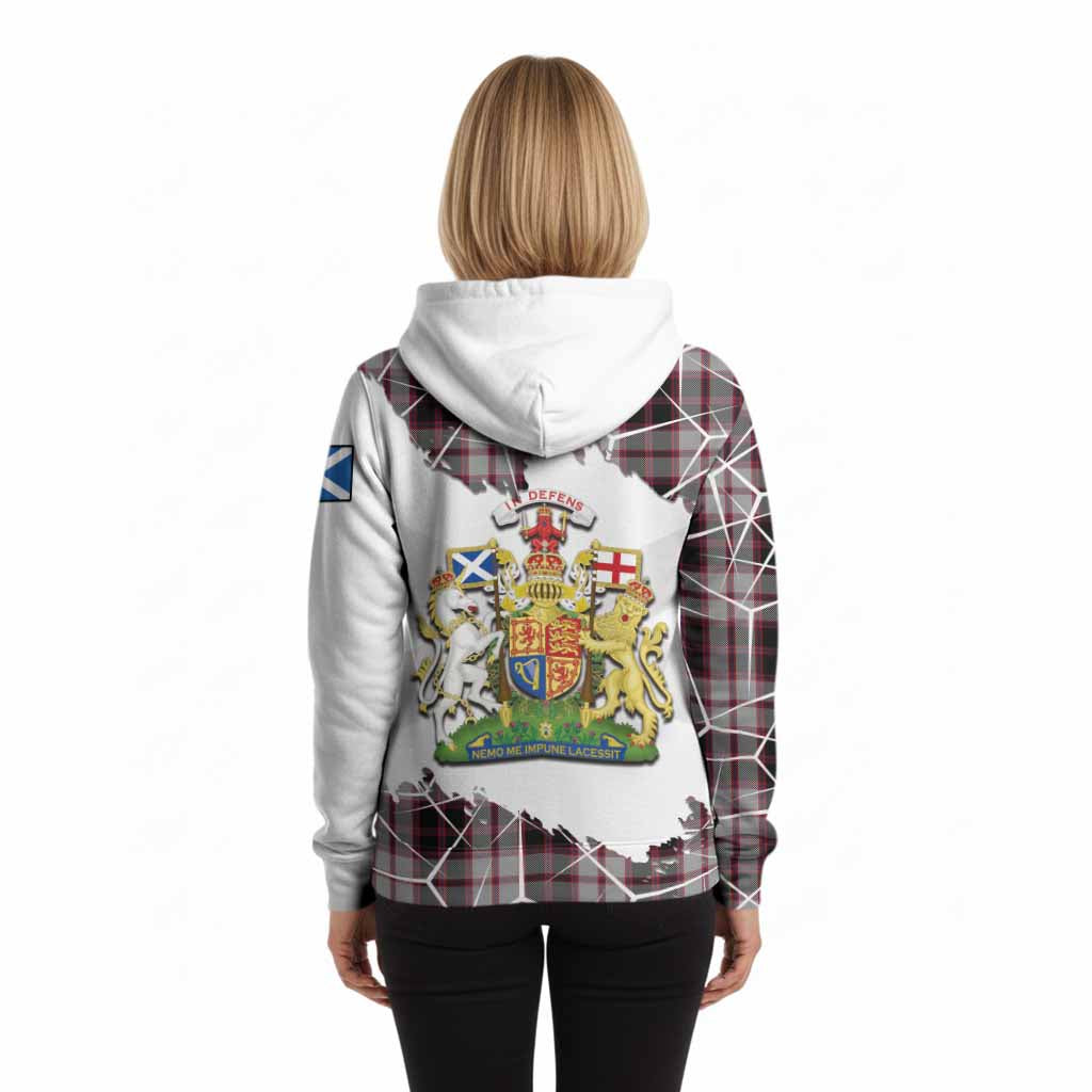 MacPherson (McPherson) Tartan Hoodie with Family Crest and Lion Rampant Grunge Style