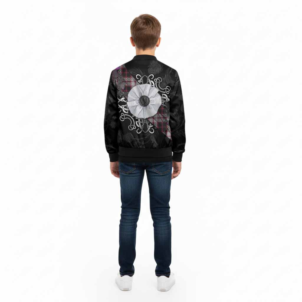 MacPherson (McPherson) Tartan Kid Bomber Jacket Jacobite White Rose - Tartan Vibes Clothing